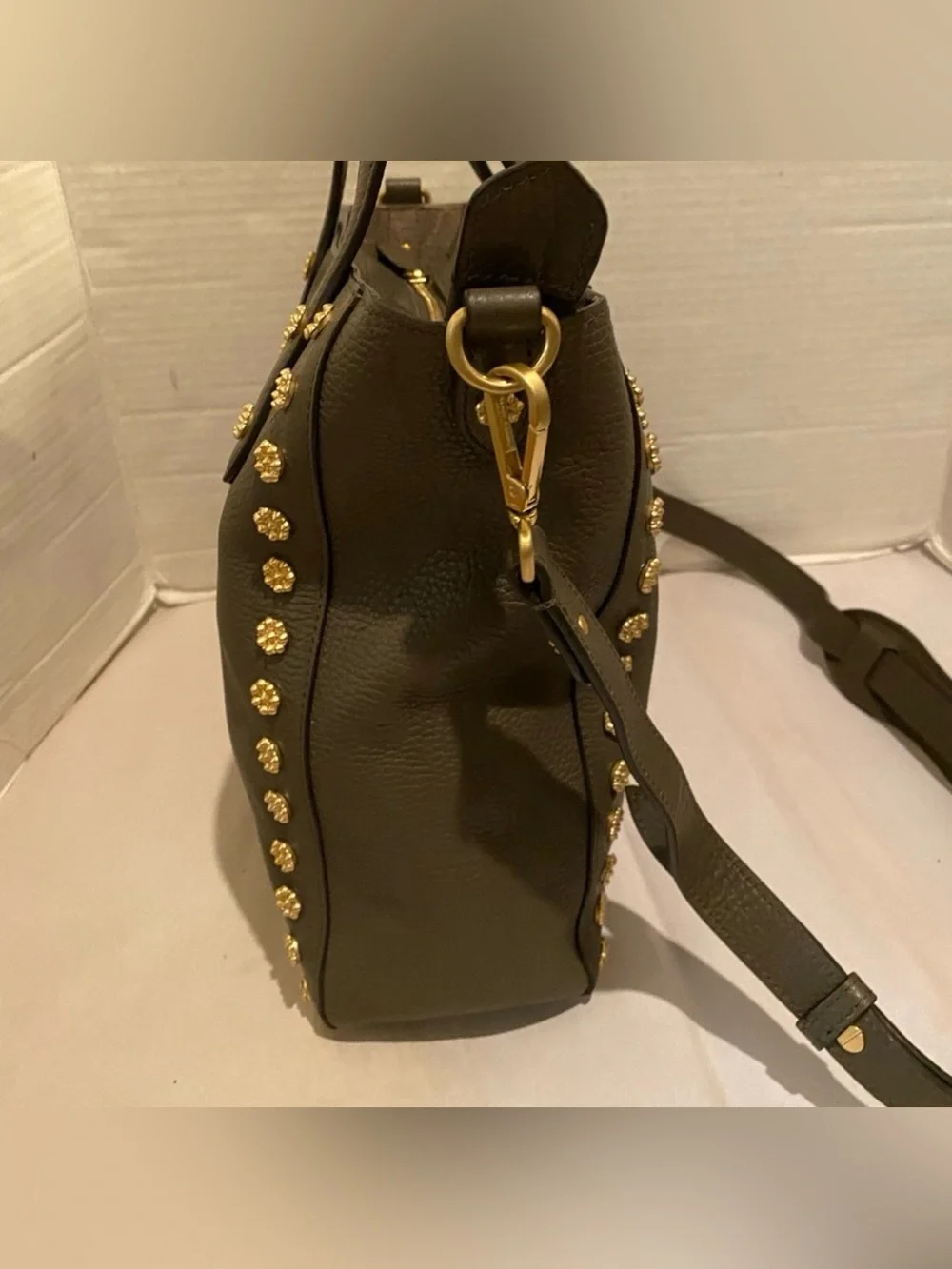 Annabel Ingall Daisy Leather Studded Crossbody Tote
